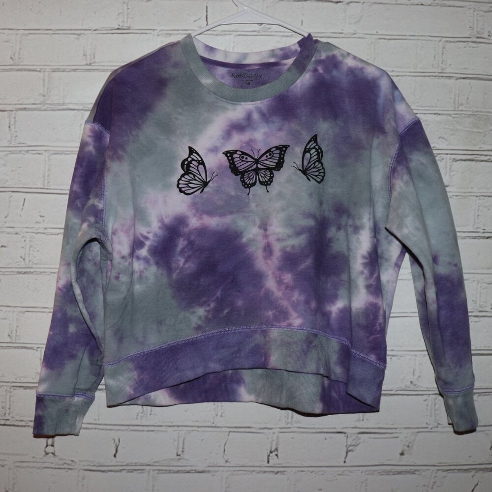 💜 Rebellious One Tie‑Dye Butterfly Sweatshirt · Size XS